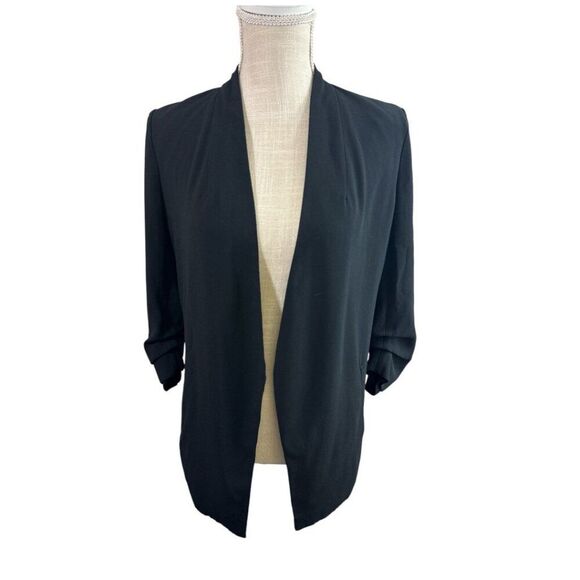 Aritiza Babaton Power Blazer Sz 4 Black Open Front Minimalist Career Chic - Picture 1 of 15